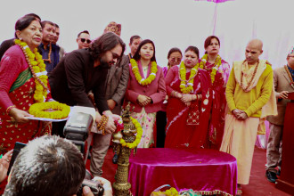 Mayor Balen at the Inauguration Ceremony of Brahma Temple (Pictures)