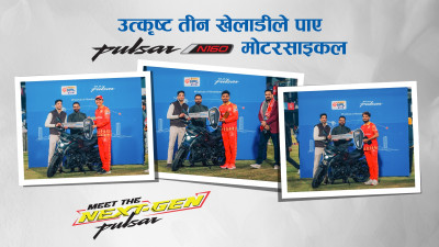 Three outstanding players of NPL honoured with Pulsar N160 motorcycles
