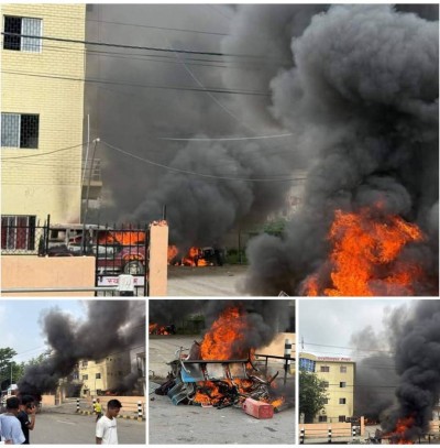 Protesters Set Police Vehicle on Fire, Violent Demonstrations Continue Across Nepal