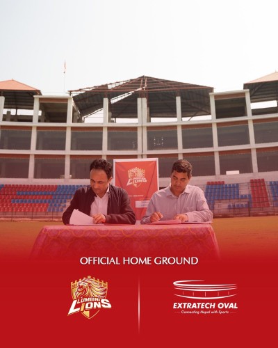 Partnership agreement signed between Lumbini Lions and Extratech Oval Cricket Ground, Bhairahawa.