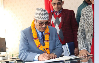 Minister Madhav Prasad Chaulagain Assumes Office as Minister for Physical Infrastructure and Transport