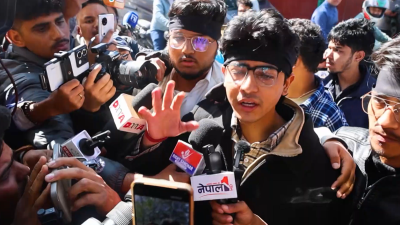 Gen Z chanted slogans against Sushila and Oli in Singha Durbar, police dragged Mirage away, causing a ruckus.