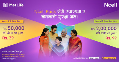Ncell’s data pack users to receive MetLife’s Insurance Protection