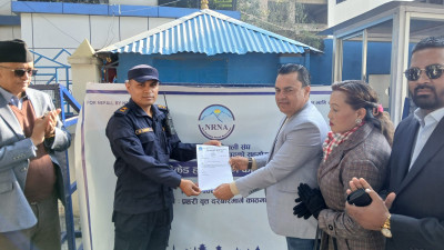 NRNA Hands Over Barricades to Darbarmarg Police Circle