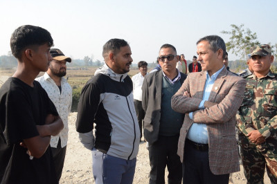 Home Minister Inspects Dry Port Construction Site in Kanchanpur