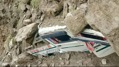 Mugu: Bolero Jeep Buried in Landslide