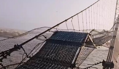 Dhodhara Chandani and Bhimdatta Municipalities' Mahakali Suspension Bridge Snaps