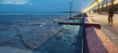 Water flow in the Saptakoshi River has increased due to continuous rainfall in the eastern hilly districts.