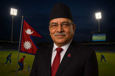 Prachanda’s Good Wishes on NPL Inauguration: "Floodlit Stadium is a New Era for Nepali Cricket"