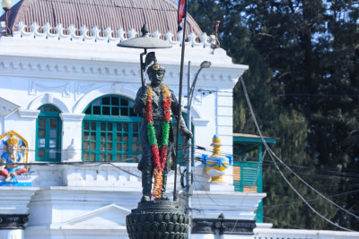 Prithvi Narayan Shah's Statue in Front of the Singha Durbar West Gate (In Pictures)