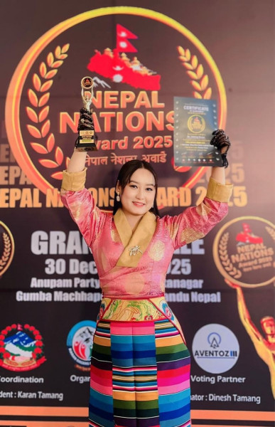Chhiring Sherpa won two awards at ‘Nepal Nations Award 2025’