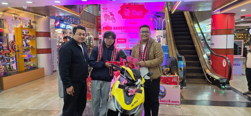 K.L. Tower's 'Ramailo Dashain Tihar Gift Scheme' Winner Rabil from Kathmandu Gets a Scooter