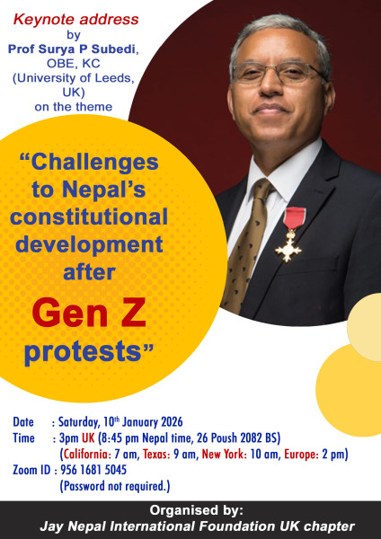 International Law Expert Prof. Subedi to Deliver Scholarly Lecture
