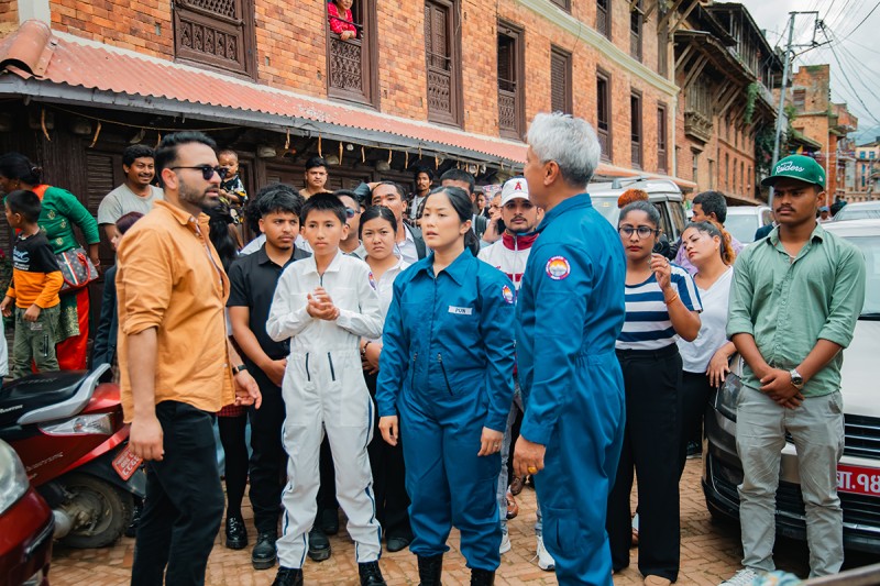 Spectacular Set Used to Film Key Scene of Nepali Sci-Fi Movie ‘Eklo’ in Panauti