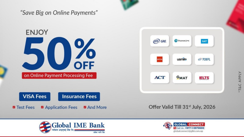 Global IME Bank Announces 50 Percent Discount on International Educational Payment Fees