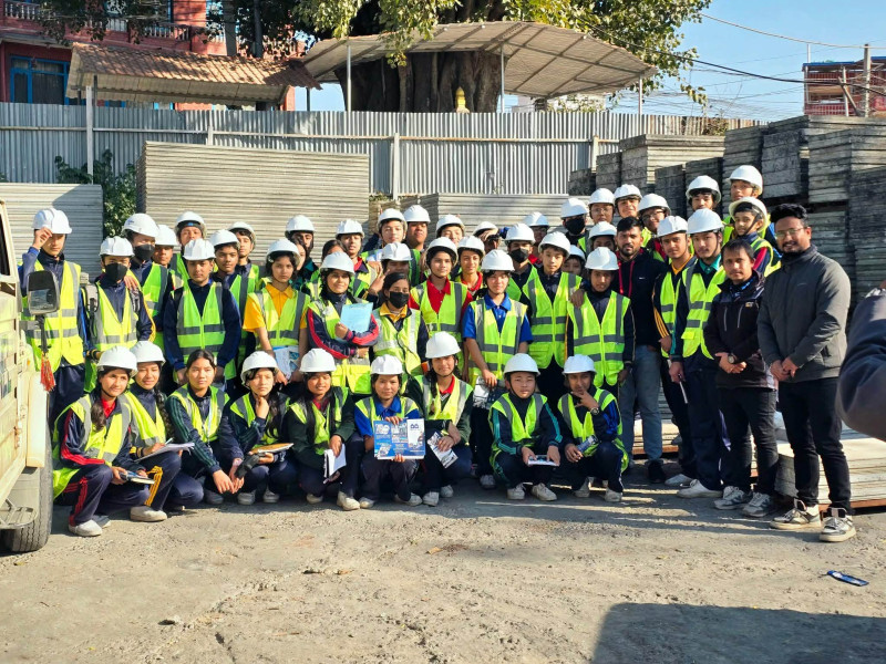 Civil Engineering Students from Gyanodaya School Observe Nepal Echo Panel Industry