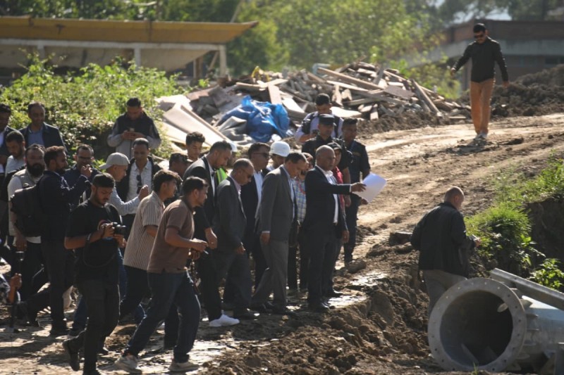 Minister Ghising Inspects Kirtipur Cricket Stadium