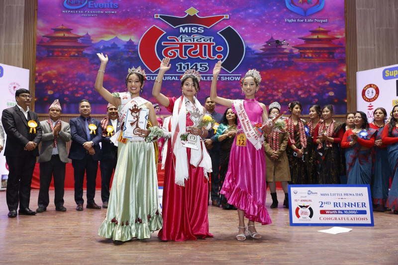 Surabi Bajracharya wins the title of 'Miss Little Newa: 1145'