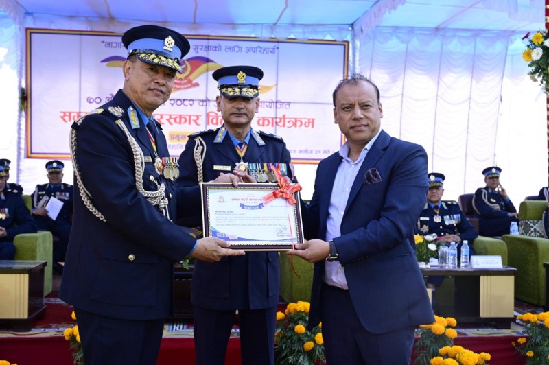 NRNA President Mahesh Shrestha Honored on Police Day