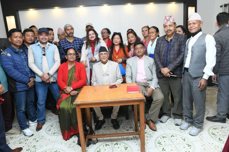 KP Oli Interacting with Cadres in Southern Jhapa Today