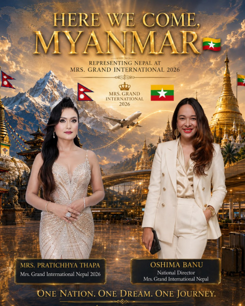 Pratichhya Thapa Departs for Myanmar to Represent Nepal in ‘Mrs. Grand International 2026’