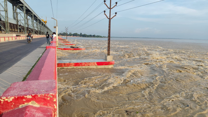 Koshi Barrage Water Flow Reaches 190,000 Cusecs; 24 Gates Opened, Authorities Urge Caution