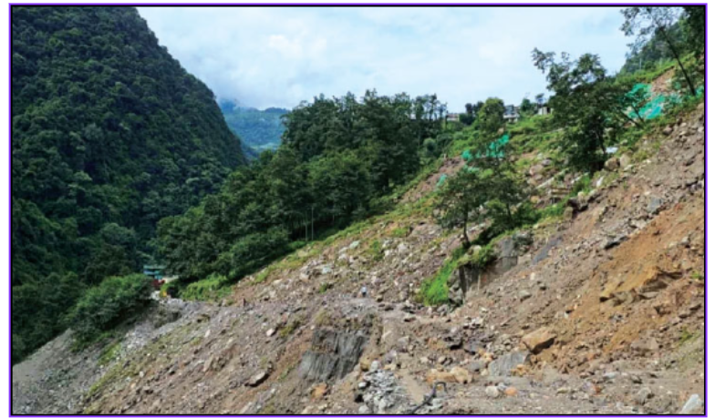 Dry Landslide at Tatopani Customs Area Damages Armed Police Force Structures