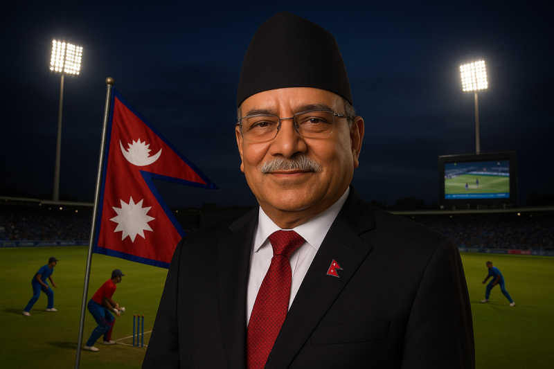 Prachanda’s Good Wishes on NPL Inauguration: "Floodlit Stadium is a New Era for Nepali Cricket"