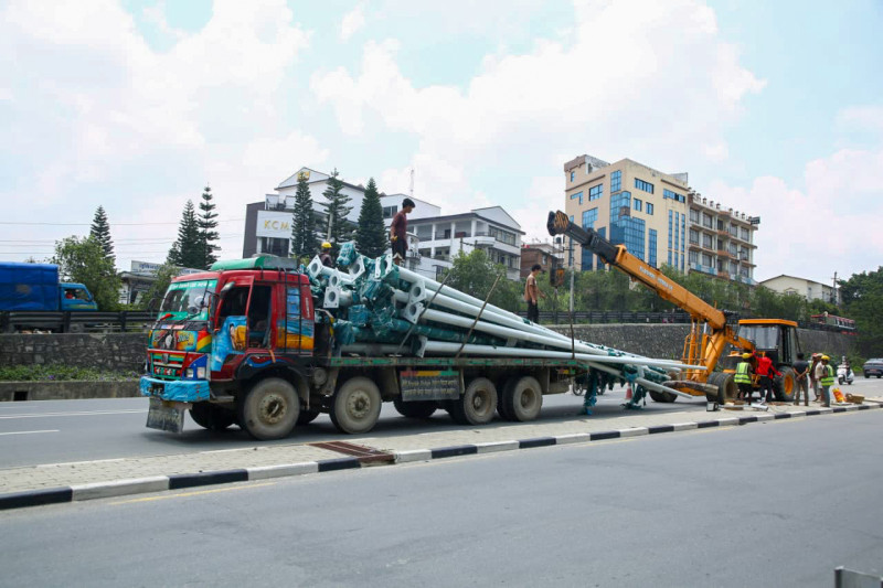 Smart LED Lights Being Installed on Gwarko–Satdobato Road (Photos)