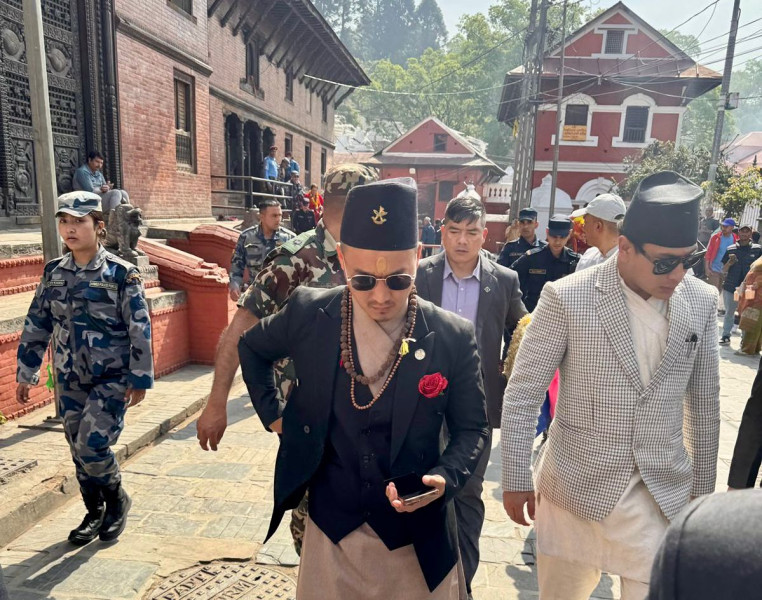 Home Minister Sudhan Gurung Visits Pashupatinath Temple on Hanuman Jayanti