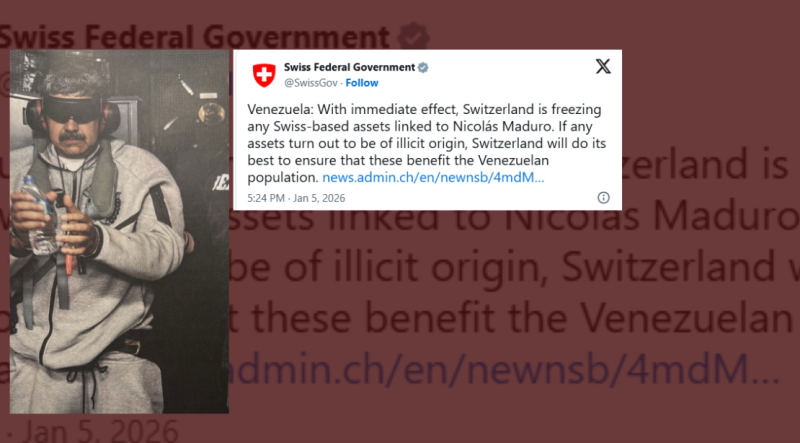 Switzerland Freezes Assets Linked to Ousted Venezuelan President Nicolás Maduro
