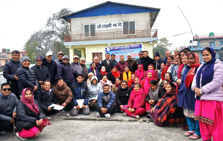 A library building will be constructed at Lakshmi Secondary School at a cost of 20 million rupees.