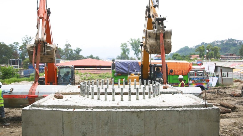 Floodlight Installation Underway at TU Cricket Ground