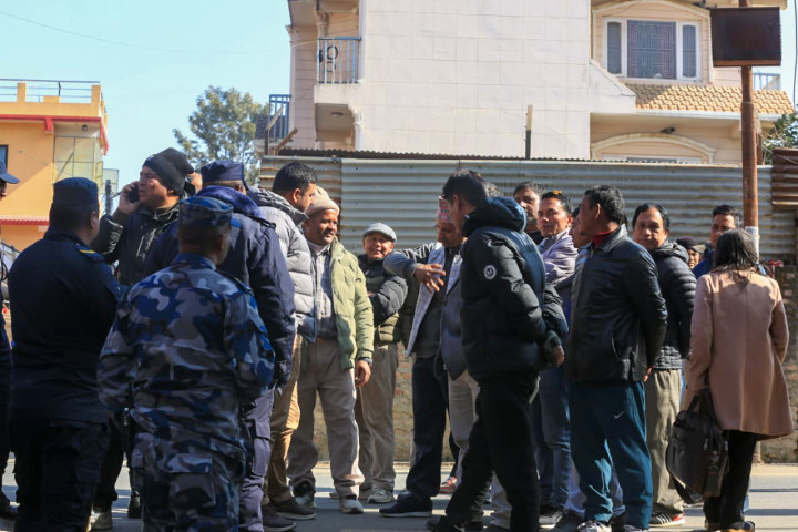 Tension at Nepali Congress Headquarter in Sanepa