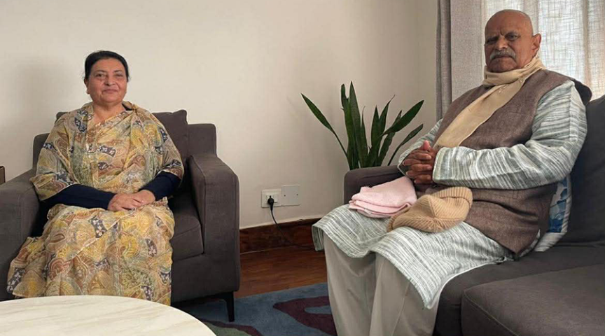 Former Presidents Dr. Ram Baran Yadav and Bidya Devi Bhandari Meet