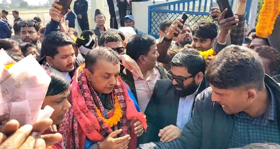 Gagan Thapa Arrives in Sarlahi for Election Campaign