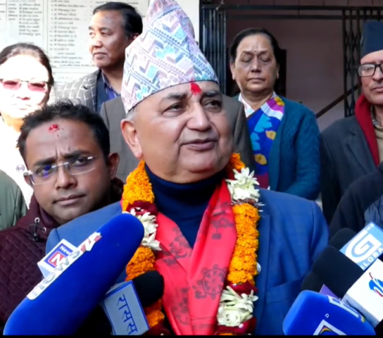 Ishwar Pokharel Registers Candidacy from Kathmandu-5