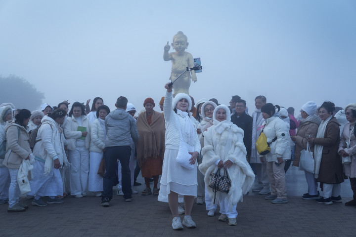 Tourist Activity in Lumbini Amidst Cold and Mist (Photos)