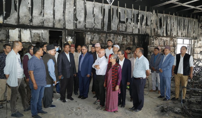 UML Leaders Inspect Damage at Congress Central Office
