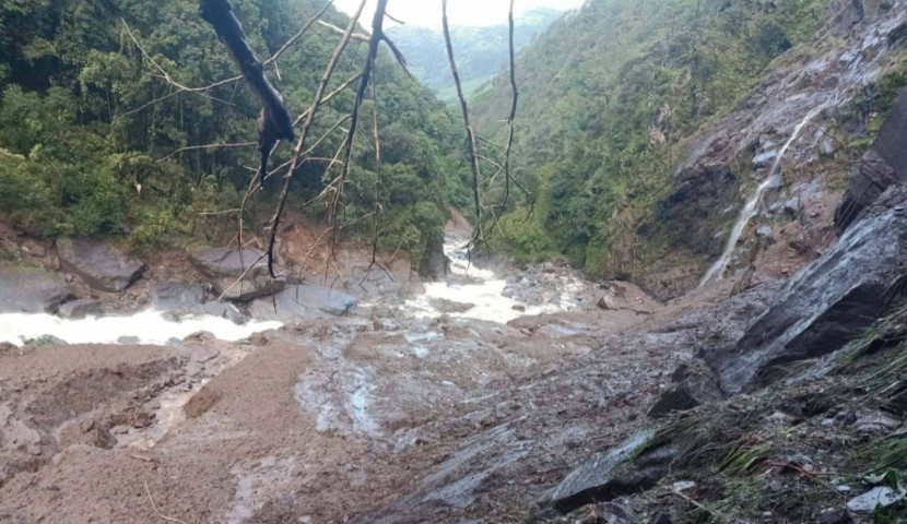 Dolakha Flood: One Missing, Four Workers Trapped as Sipring Khola Hydropower Dam Damaged