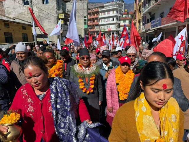 Prachanda Heading to File Candidacy with a Large Entourage (Photo Feature)
