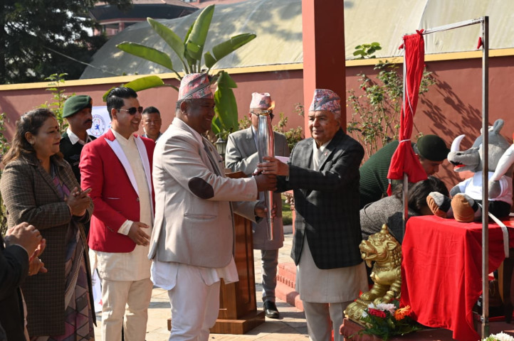 President Paudel Unveils Mascot and Hands Over Torch for 13th Kinder Olympics