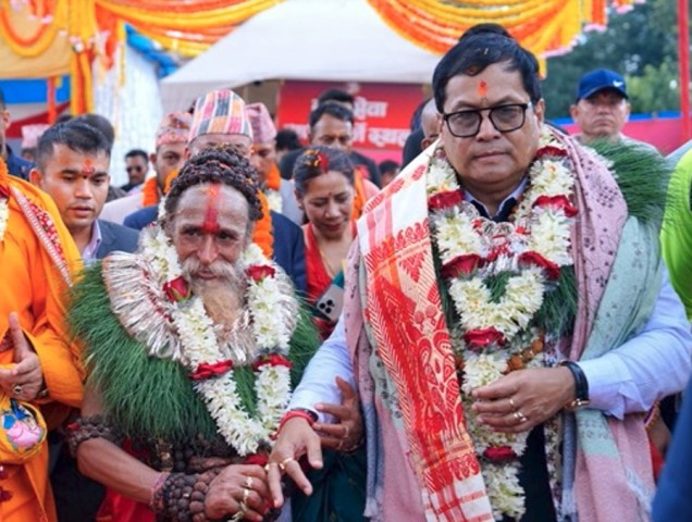 Indian Minister Sonowal in Kathmandu to Attend Kali Baba’s Grand Yagna