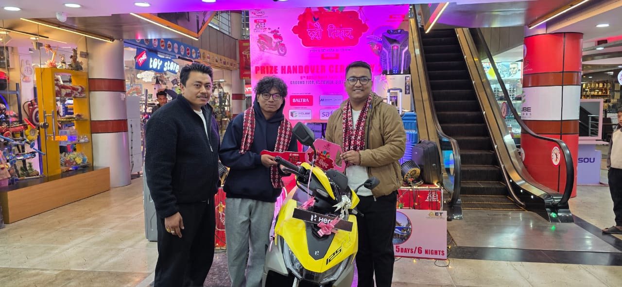 K.L. Tower's 'Ramailo Dashain Tihar Gift Scheme' Winner Rabil from Kathmandu Gets a Scooter
