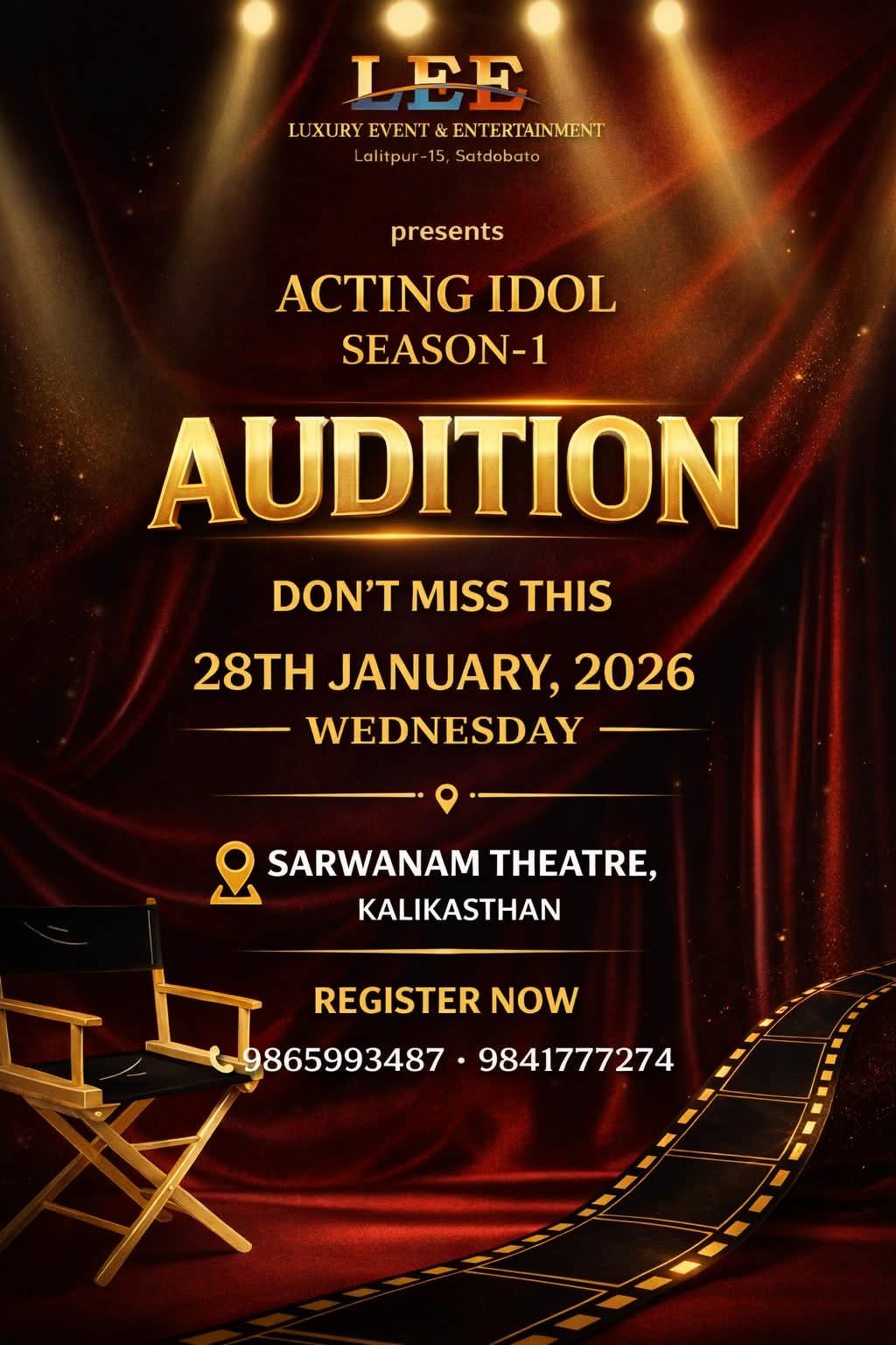 'Acting Idol' Season-1 Competition Audition organized by Luxury Event and Entertainment