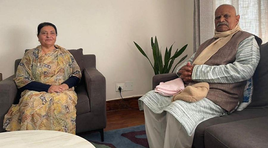Former Presidents Dr. Ram Baran Yadav and Bidya Devi Bhandari Meet