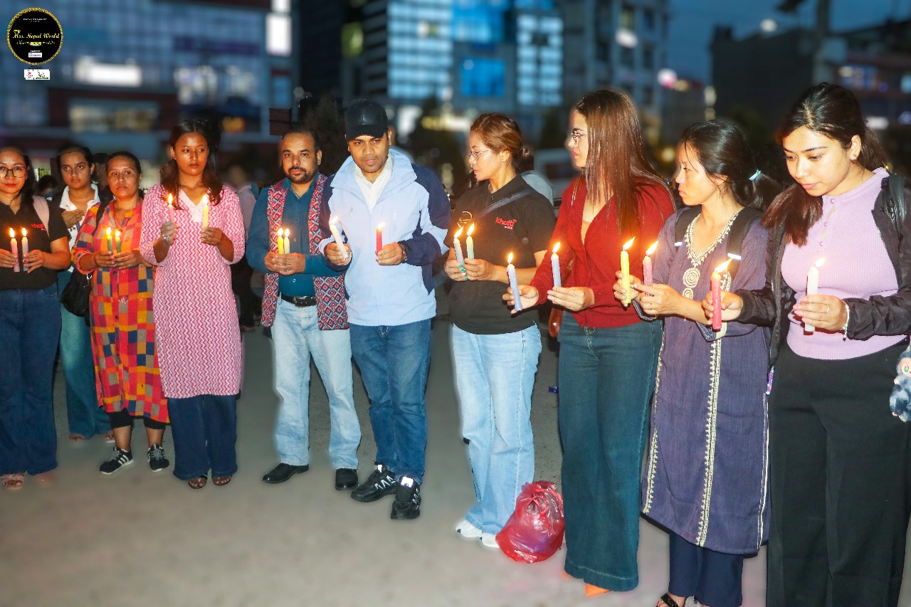 Mrs. Nepal World 2025 Contestants Light Lamps in Memory of Martyrs
