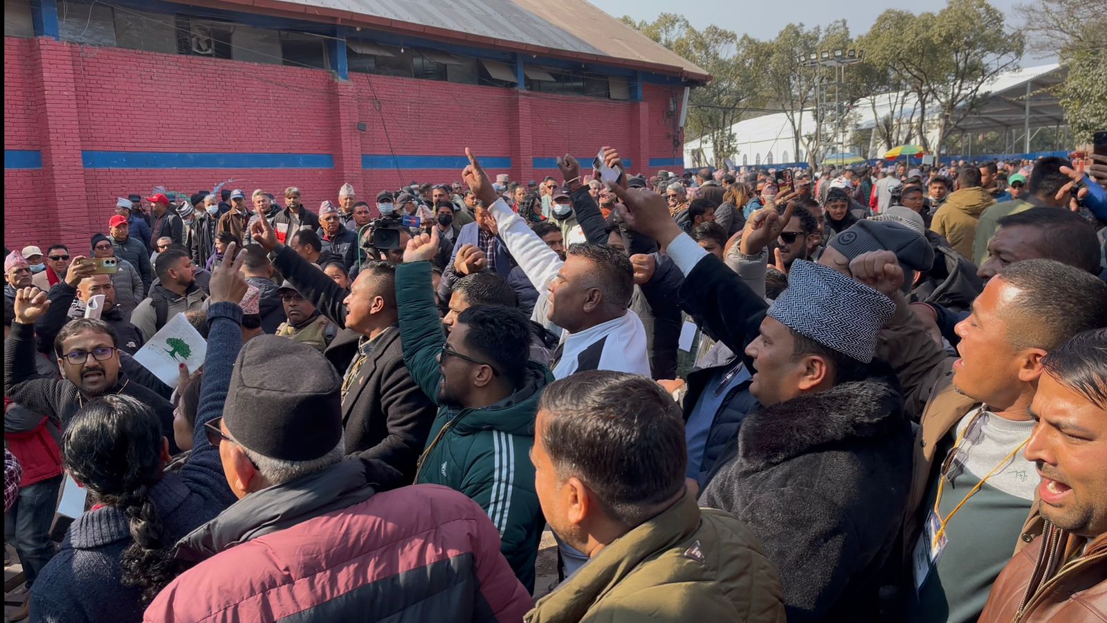 Sloganeering at Nepali Congress Special Convention to Pressure for Leadership Change