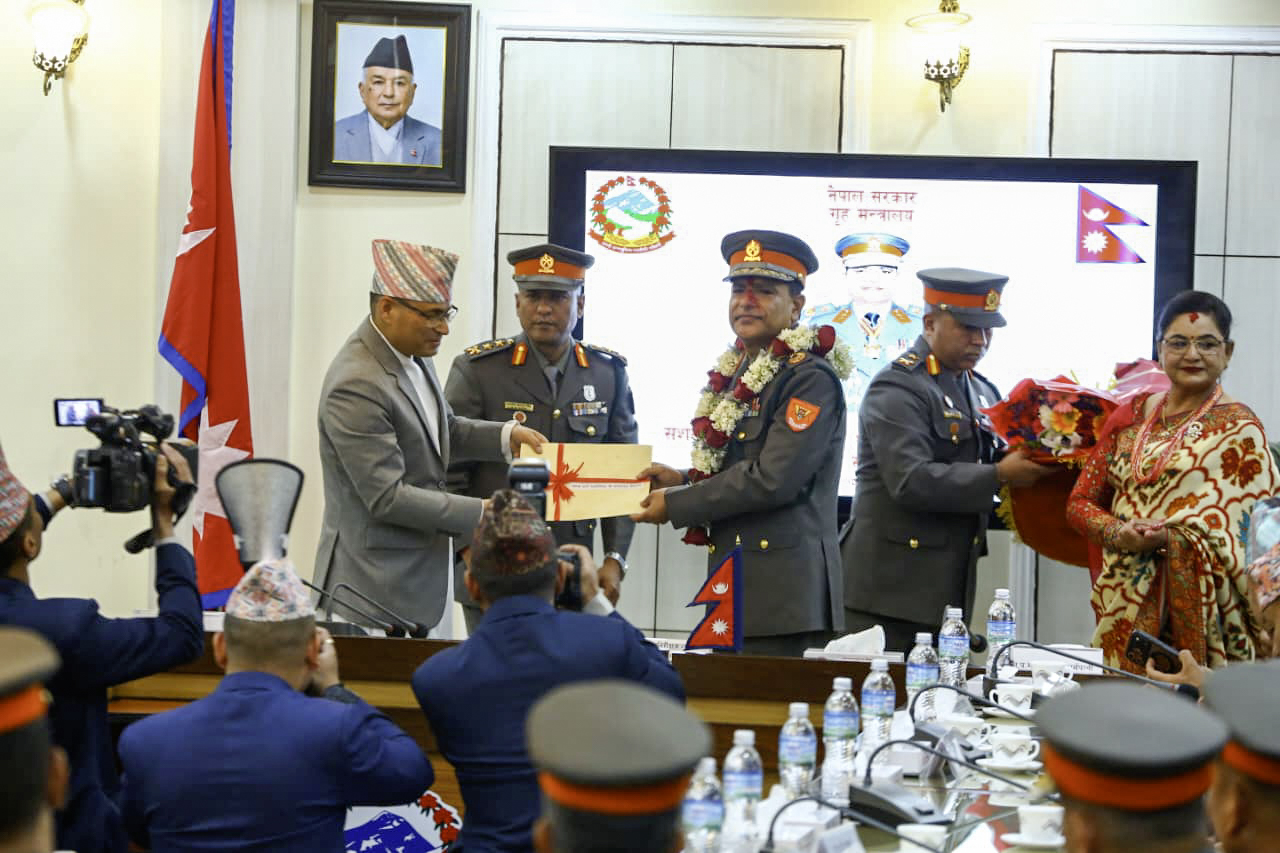 Insignia Awarded to Armed Police Inspector General Paudel (Photos)