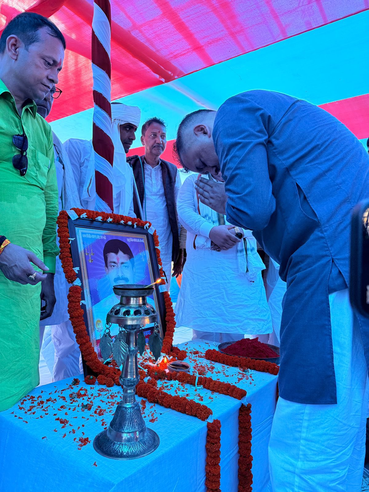 Gagan Thapa Pays Tribute to Late Ramayodhya Prasad Yadav on His 13th Memorial Anniversary in Bara